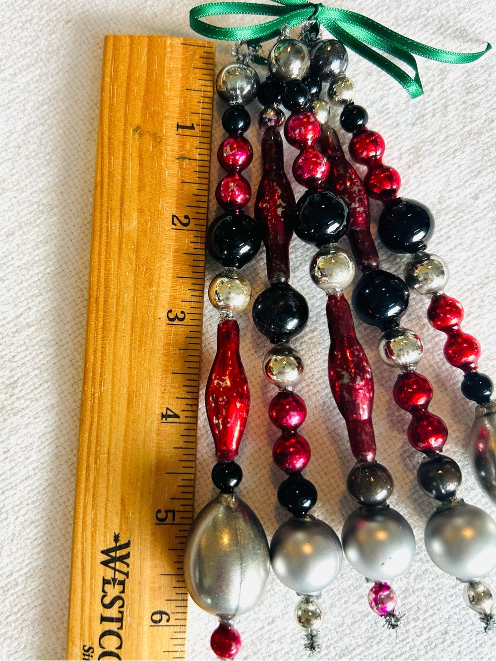 🍁🎃Vintage Repurposed Fall Halloween ornaments, mercury Glass garland bead icicle - Picture 5 of 5